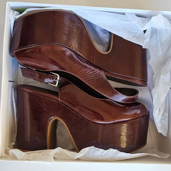 SCHUTZ Brandi Platform Sandals Root Brown $198 Size US 8.5 - Picture 4 of 15